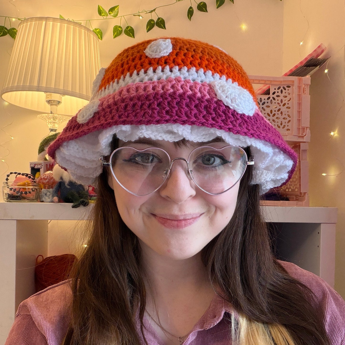 Prideshroom Mushroom Hat - Lesbian Pride